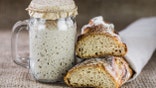 The leaven for bread is active. Starter sourdough. The concept of a healthy diet