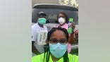 Community Warriors volunteers Carman Moss (center), Hellen Smoaks (left) and Lucy Collier (right).