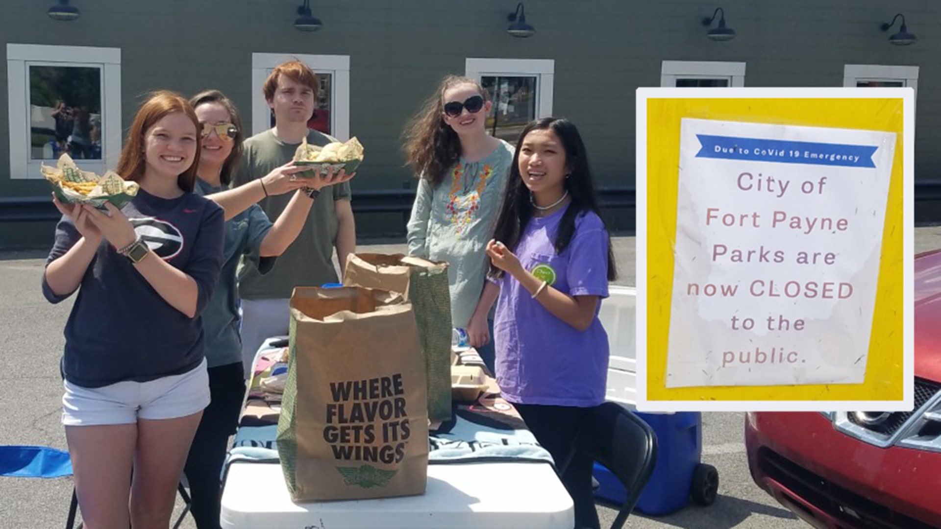 What do you do when one of your children turns 21 and only wants her favorite meal with her family??? Well, you load up your family, a table, chairs, a cooler, an "Aunt Cindy" chocolate birthday cake and head to Ft. Payne, AL to the closest Wingstop, get your pre-ordered family meal, and have a delicious birthday lunch in an empty parking lot... Sarah Kate had better always remember this birthday celebration! 🎉💜🎂😍