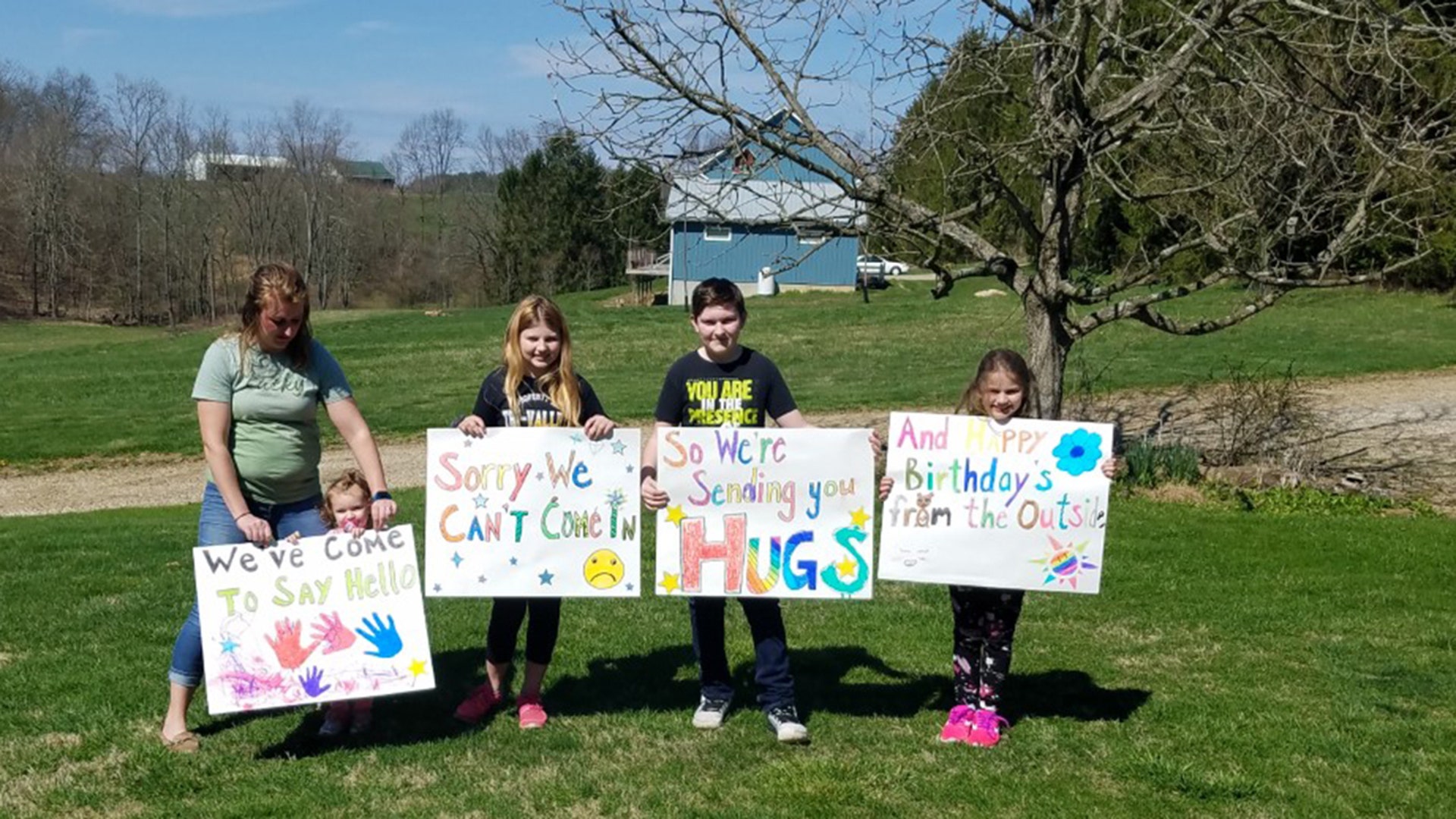 My daughter-in-law took the (great) grandkids to show my 84 year old parents how much they are loved!!! My mother had knee replacement on March 4th, 84th birthday was Mar 9. My father turned 84 on April 2nd!! SO MUCH LOVE AND THOUGHTFULNESS!!!! FAMILY FAMILY FAMILY!!!