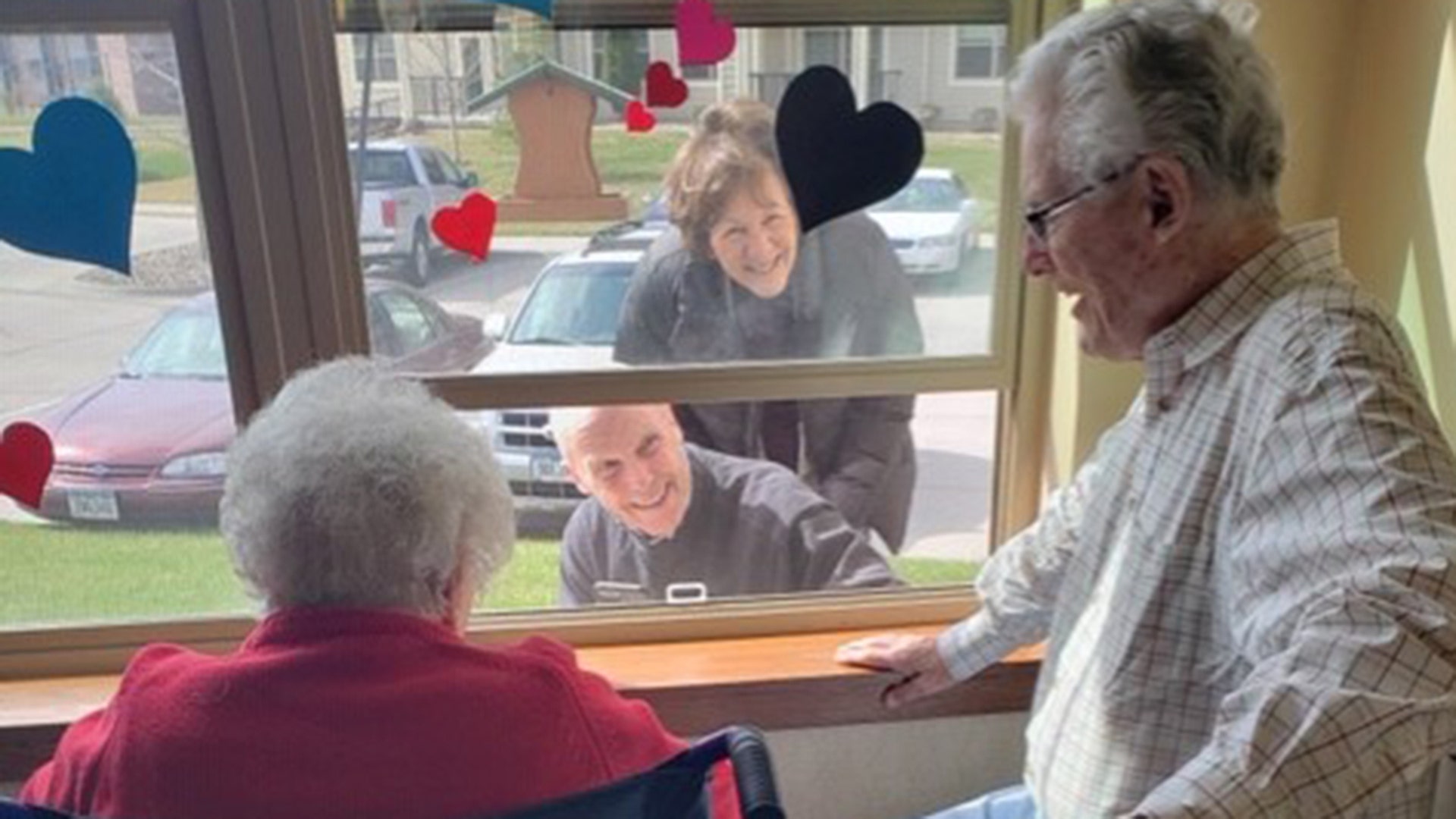 Through the window at the Memory Care facility in Ankeny, Iowa, wished my Mom and Dad, Milton and Bunny Aunan, a Happy 73rd Wedding Anniversary April 3, 2020!!! Milton Aunan Jr.