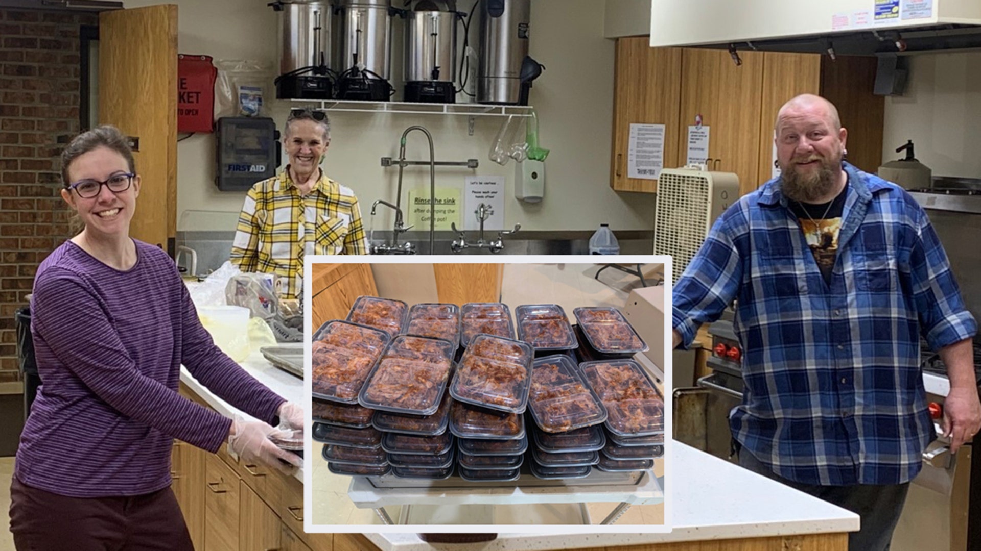 Many families, elderly, front line workers, and neighbors are given large portions of bbq pulled pork each week. We gather donated pork butts and smoke them, shred them, sauce them, and give them absolutely free to anyone who wants some. We make the pork available under our car port at the main entrance in ice chests so that people can pick them up with having no contact with others. We make bigger batches each time and our congregation wants to do more! We post on our church facebook site when we make the pork available and it is relayed to thousands of people. Pastor Chuck Johnson