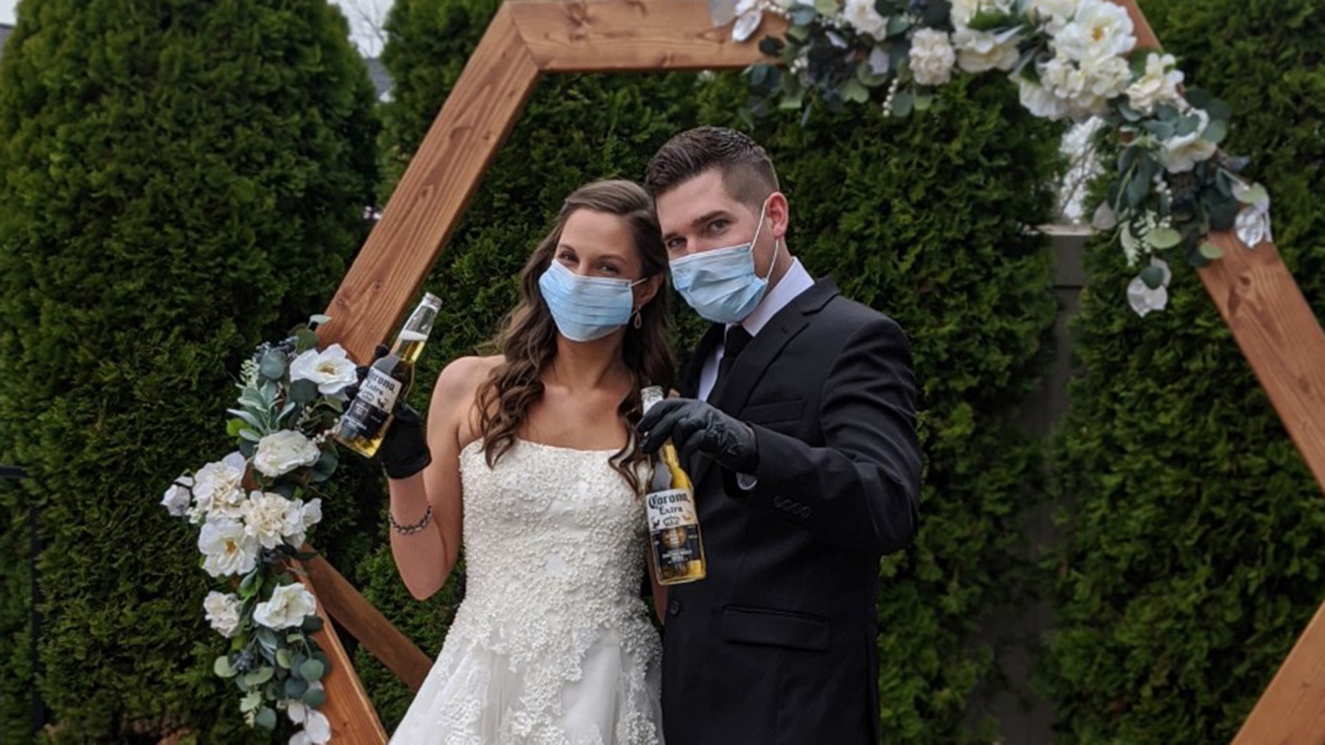 My daughter and her fiance were scheduled to be married on April 5, but had to cancel their dream wedding because of the virus. They set up an alternate wedding with just their parents in an outdoor environment where everyone stayed a good distance apart! Here is their tribute to the changes of that day. Susan Stitch