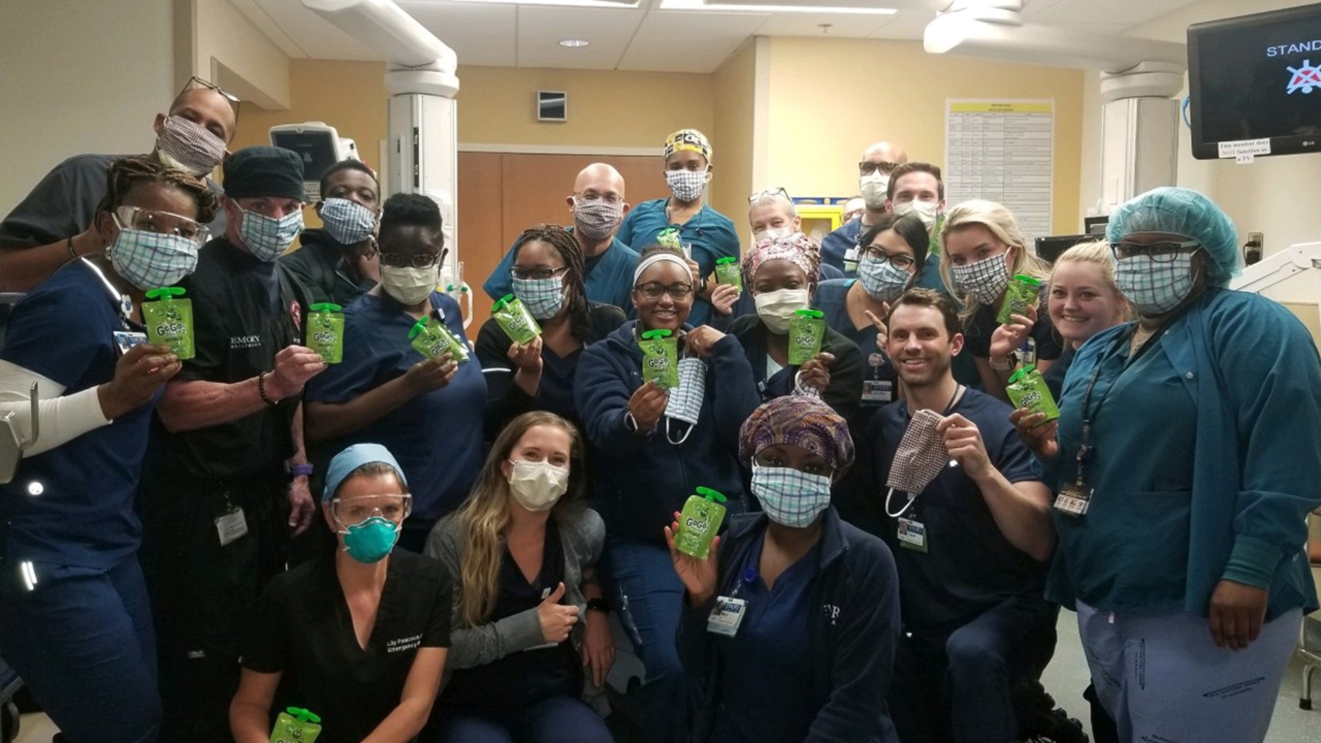 Hey Foxnews! My name is Taylor Collins, I am a registered nurse in the emergency room at Emory right next to the Center for disease control. This is a picture of our ER at night during the pandemic. We are working hard to protect ourselves while treating the community. I am the one with my mask off:) We are the frontline 💪