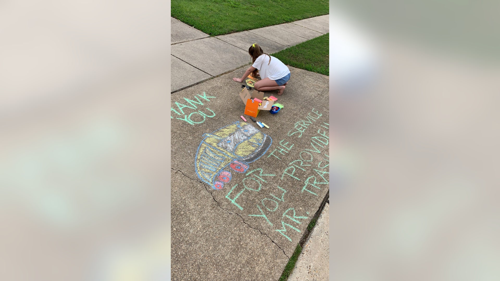 We wanted to thank the trash man, so we left them a message on trash day. (Bossier City, LA)