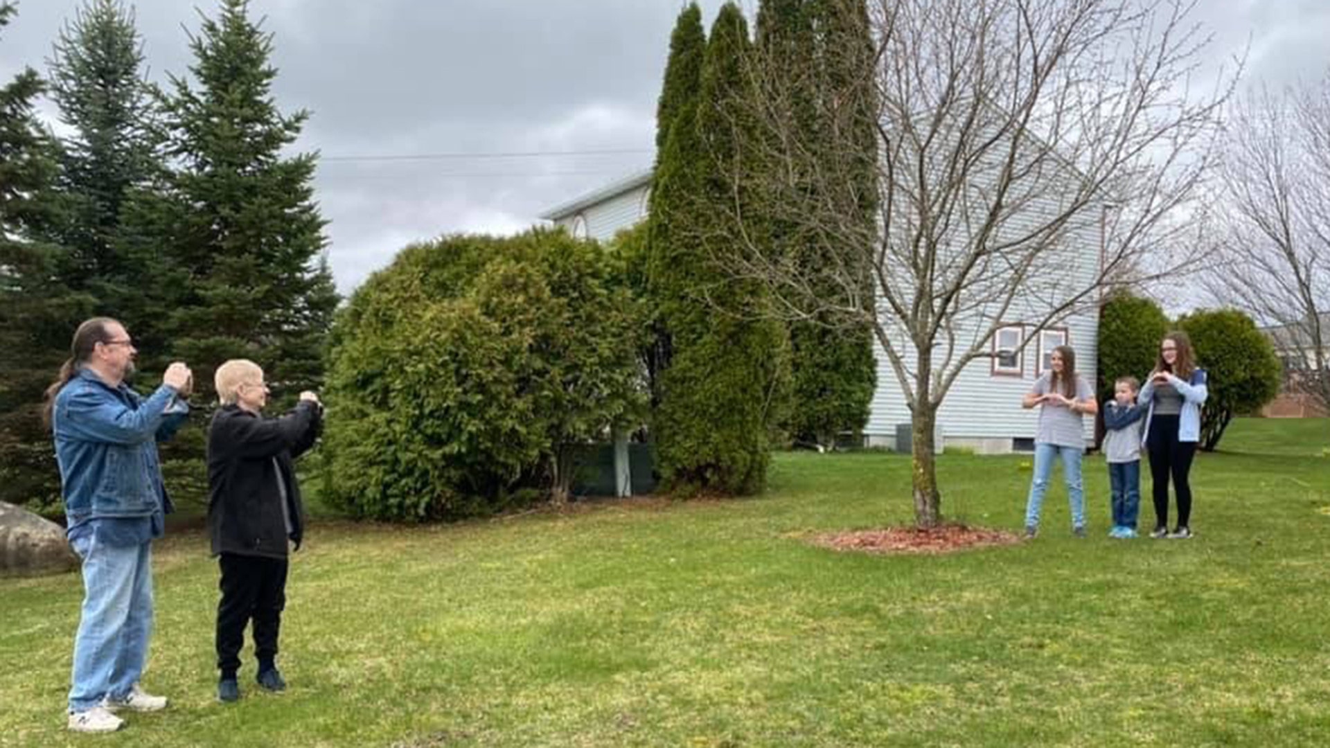 Grandparents drive 50 miles to visit their grandchildren in Syracuse, NY.