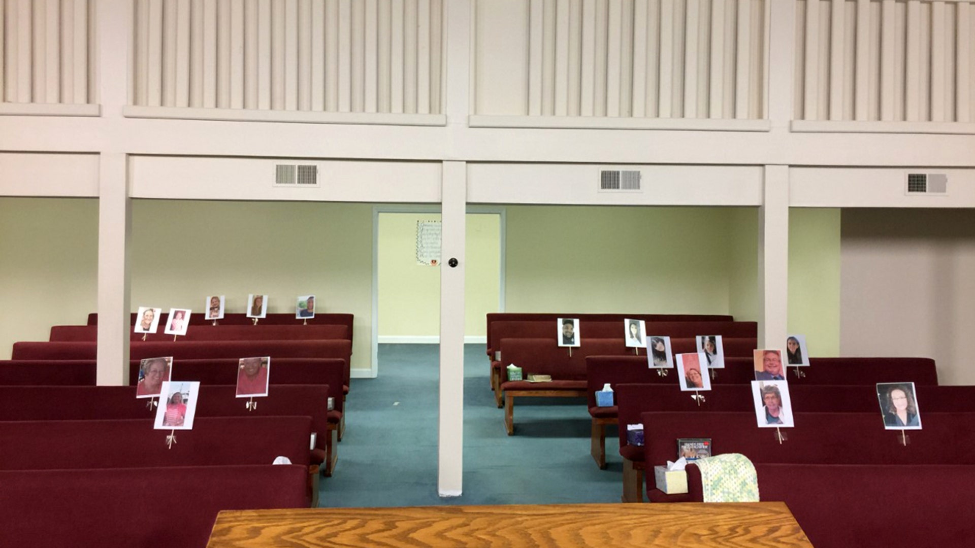 Our little church Harbor Baptist Temple Surfside Beach South Carolina has been going live on Facebook for 3 weeks to keep everyone safe and help keep from spreading the deadly COVID-19. The pastor came to church to find this. Our Church’s Families faces in the pews smiling at him. A little church with a big heart.
