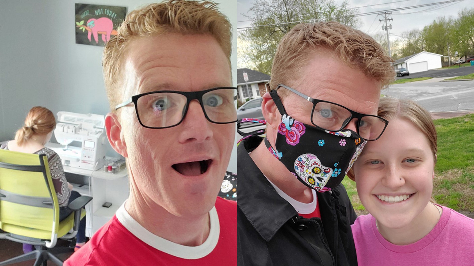 I (William Bilyeu) drive a delivery truck. I am considered essential. My daughter, Ella Bilyeu [15] has had a lot of anxiety over my potential exposure. She took matters into her own hands and sewed me a facemask. She has also started making them for the rest of the family and friends. Her anxiety drops when she stays busy.