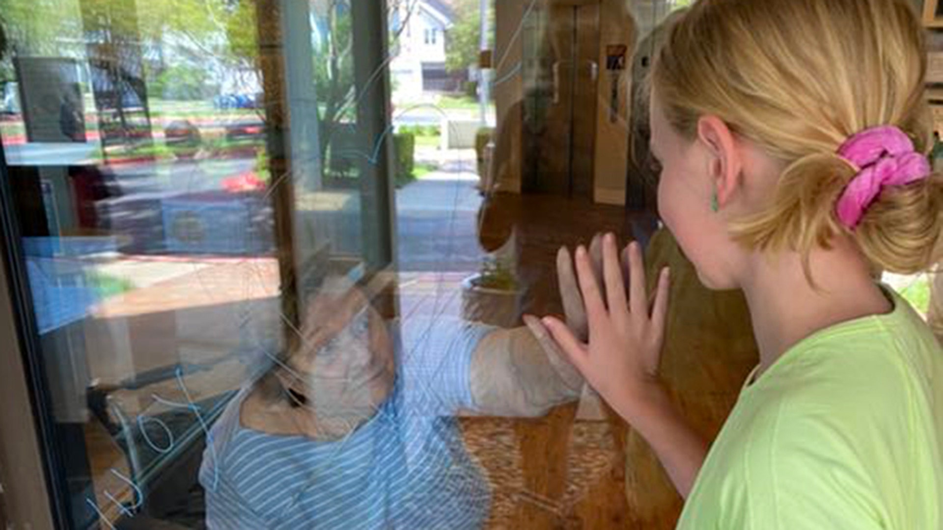 My daughters and I are passionate about interacting with older people in the community. They won’t let us go in to the assisted living facilities but that didn’t stop us. Yesterday we went and painted windows on the outside of the assisted living community and entertained them with a visit from the Easter elephant. The other picture is of my daughter and my aunt- who lives there. I think it speaks volumes of the environment we are in!