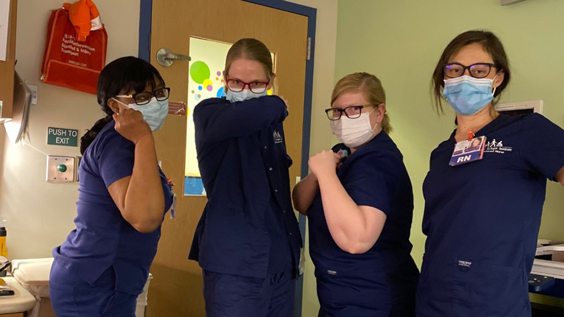 Here is a picture of the determination and dedication of my daughter Amanda and three co-workers (all RNs) who are on the front lines to assure the health and safety of their patients at Kennedy Krieger Institute in Baltimore, MD. KKI is recognized world-wide for its mission to transform the lives of children with disorders of the brain through groundbreaking research, innovative treatments and life-changing education. Martin Lurz