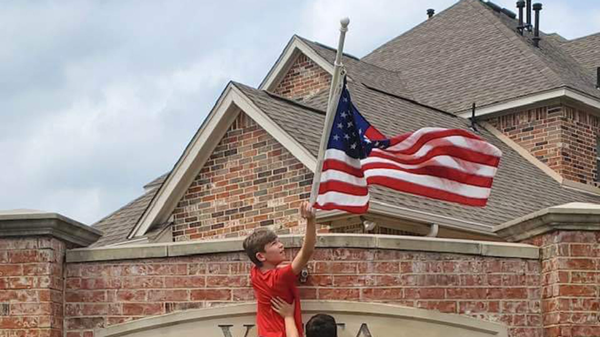 We have a small neighborhood of 100 homes and my wife, Sharon Zabloski and sons, Braden and Landon wanted to help remind everyone we're all in this together and here to support each other, so they placed American flags in front of every home and at our neighborhood entrance.