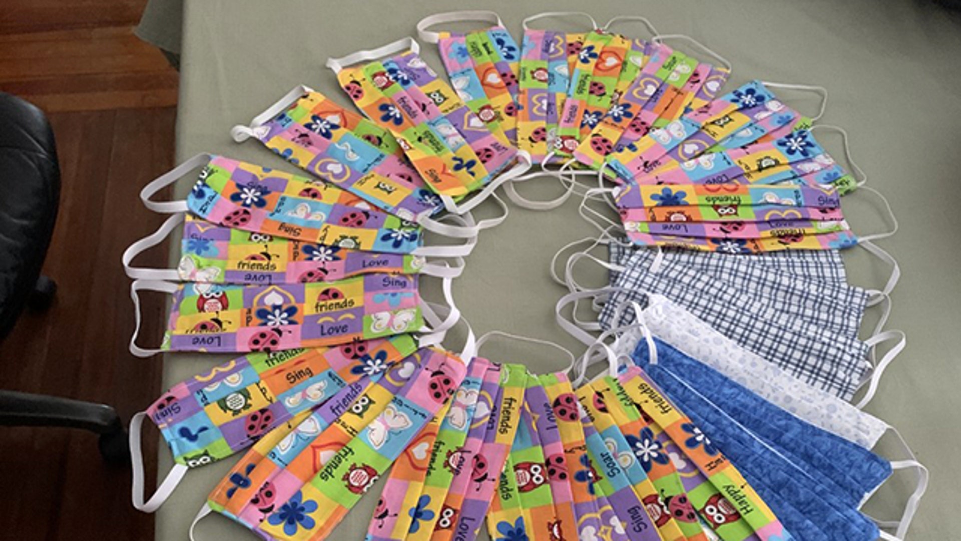 Haven’t left the house the house in two weeks. Heard that the local hospital was seeking home sewn masks so my sister and I got busy, each in her own house. This is a partial result. 25 of them so far! Felt good to be useful. Barbara Kulla Wed 4/1/2020 8:06 PM