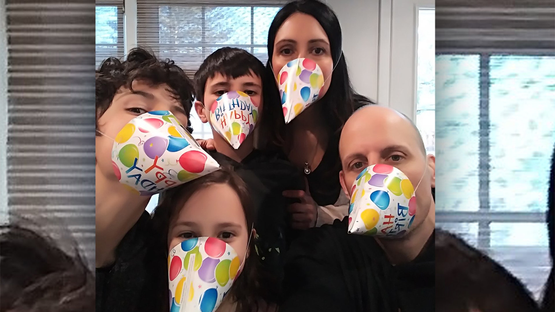 I'm a police officer in the Chicagoland area, Des Plaines to be exact, and we celebrated my 48th bday in the new mask fashion.....my name is Dan Shanahan. My wife Christina, and Liam, Alex and Norah. Making the best of it!