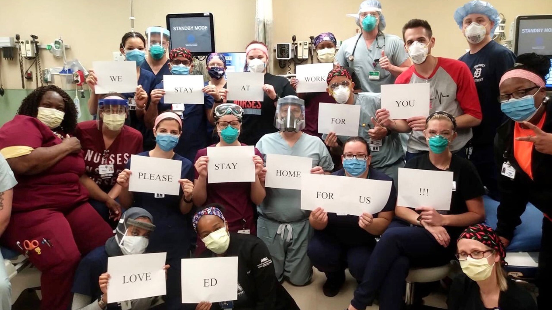 This is a picture of my son, the one with the red sleeves, at work in the ER. He works at Harper Hospital in downtown Detroit. He caught the virus at work, has recovered, and is back at work. I can’t express how proud I am of him and the whole staff in the ER. They are working the front line, helping when and where they can. Everyone of them deserves such praise! I thank God everyday for them and to keep them safe. God bless America in its time of need.