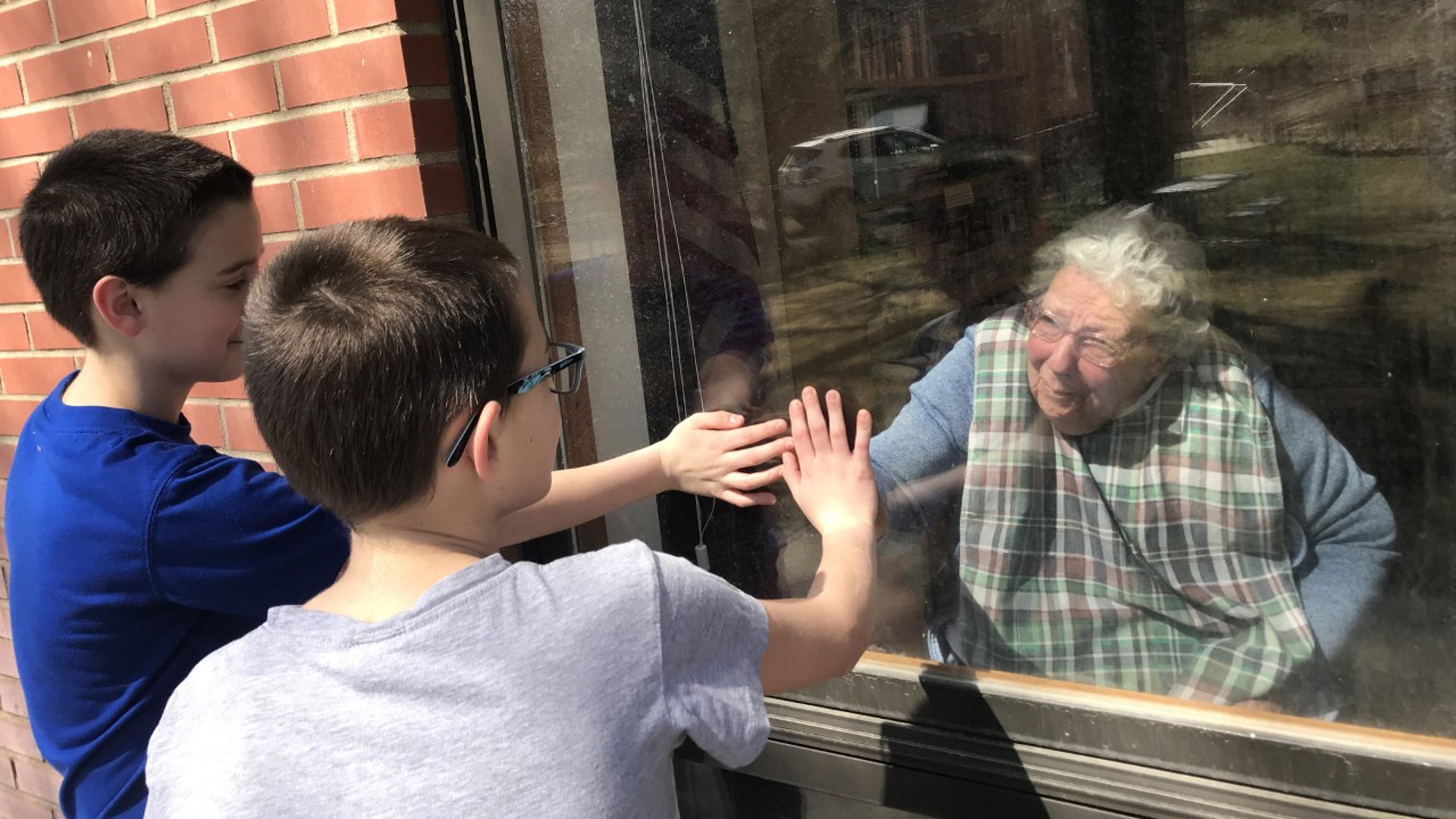 Great grandma and great grandson celebrated their birthdays together.