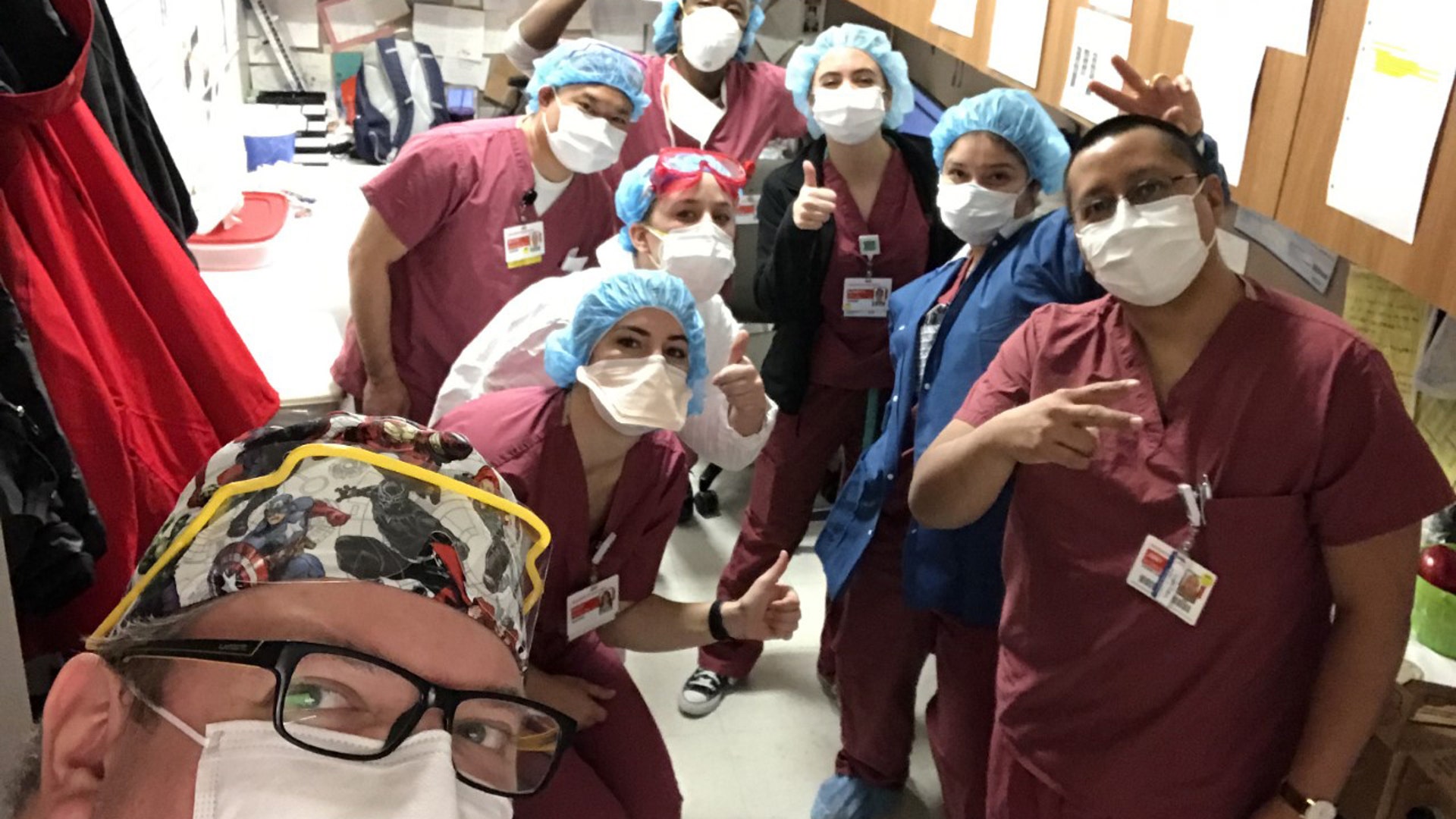 Some Frontline staff on 2South at NY Presbyterian Hospital-Weill/Cornell campus