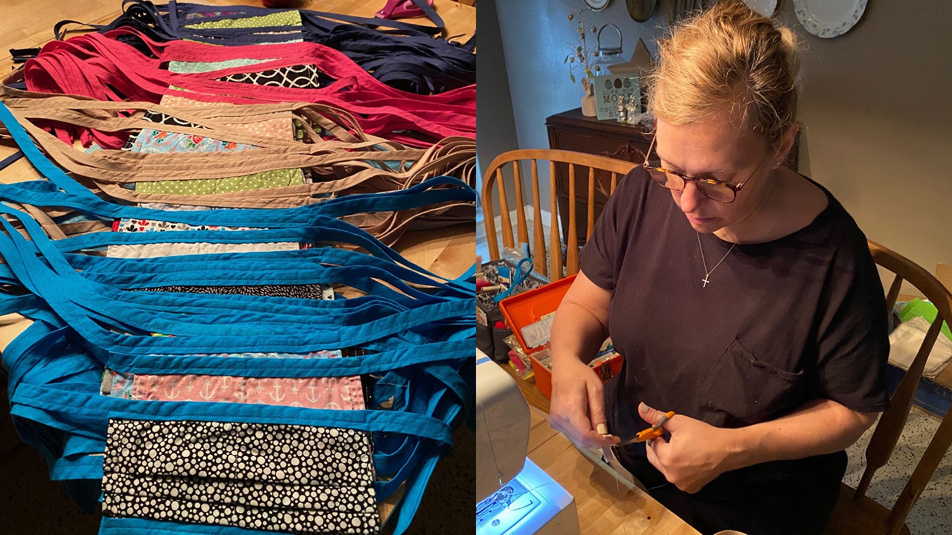 Good evening. I’m sure you’ve received many stories like this, but several weeks ago my wife, Robyn, was moved to do something positive for our community. Hearing so much about mask shortages, she got her sewing machine out and set it up on our dining room table. She purchased fabric and bias tape and began sewing masks for folks we know. After I made a Facebook post about what she was doing, we started getting requests from nurses all over, even in other states. I’m very proud of her. We have four boys at home and I work at an essential business, so she’s been doing this while still working remotely herself and overseeing all four boys’ studies which are now completely online. The design is her own. She cuts and sews them before washing, drying, and ironing them. The last thing we do before they’re packaged up to leave the house is pray over them together. I’m truly humbled by her efforts.