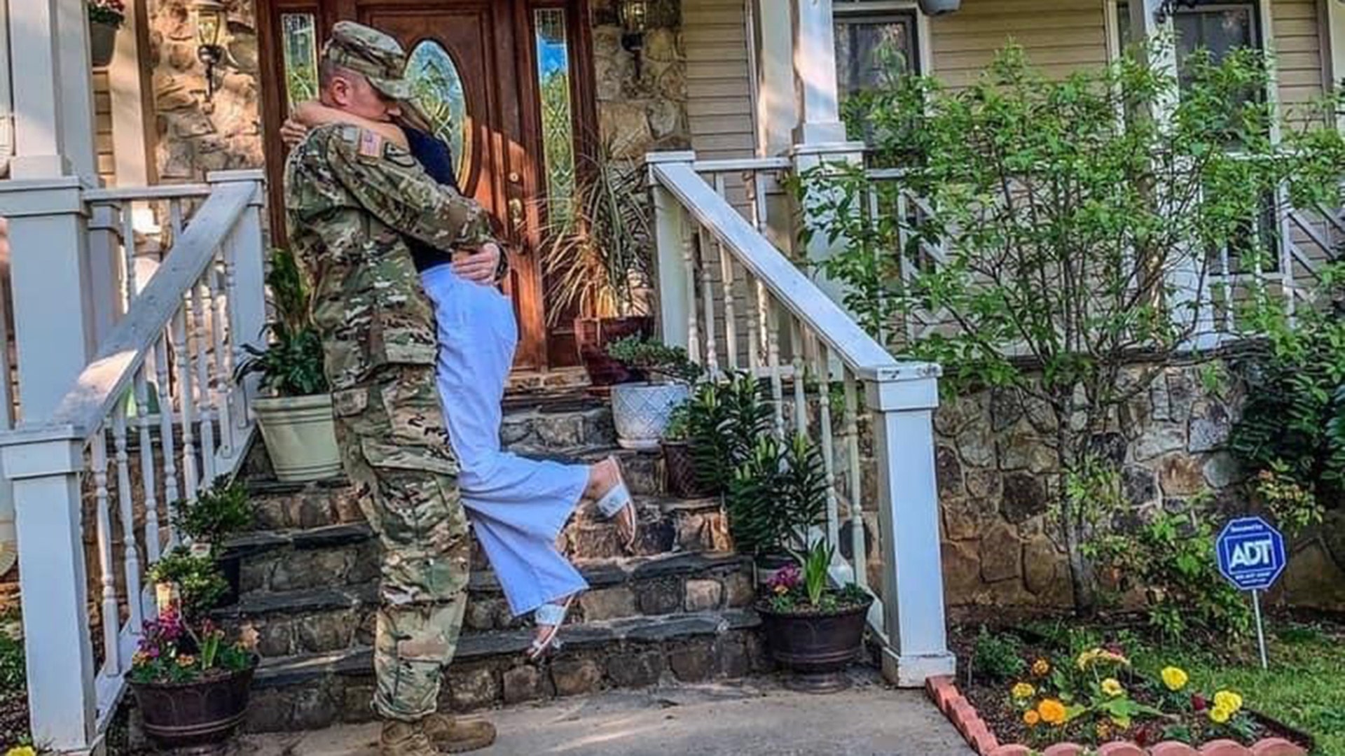 My brother and sister in law. She is a nurse on the front lines, and he was just called to assist with Covid-19 hours from home. They were supposed to be traveling to their destination wedding ceremony next month, instead they are saying goodbye- for now- as they will not see each other for at least a month, maybe more. Thankful for both of them and the dedication they have to their jobs, community and country.