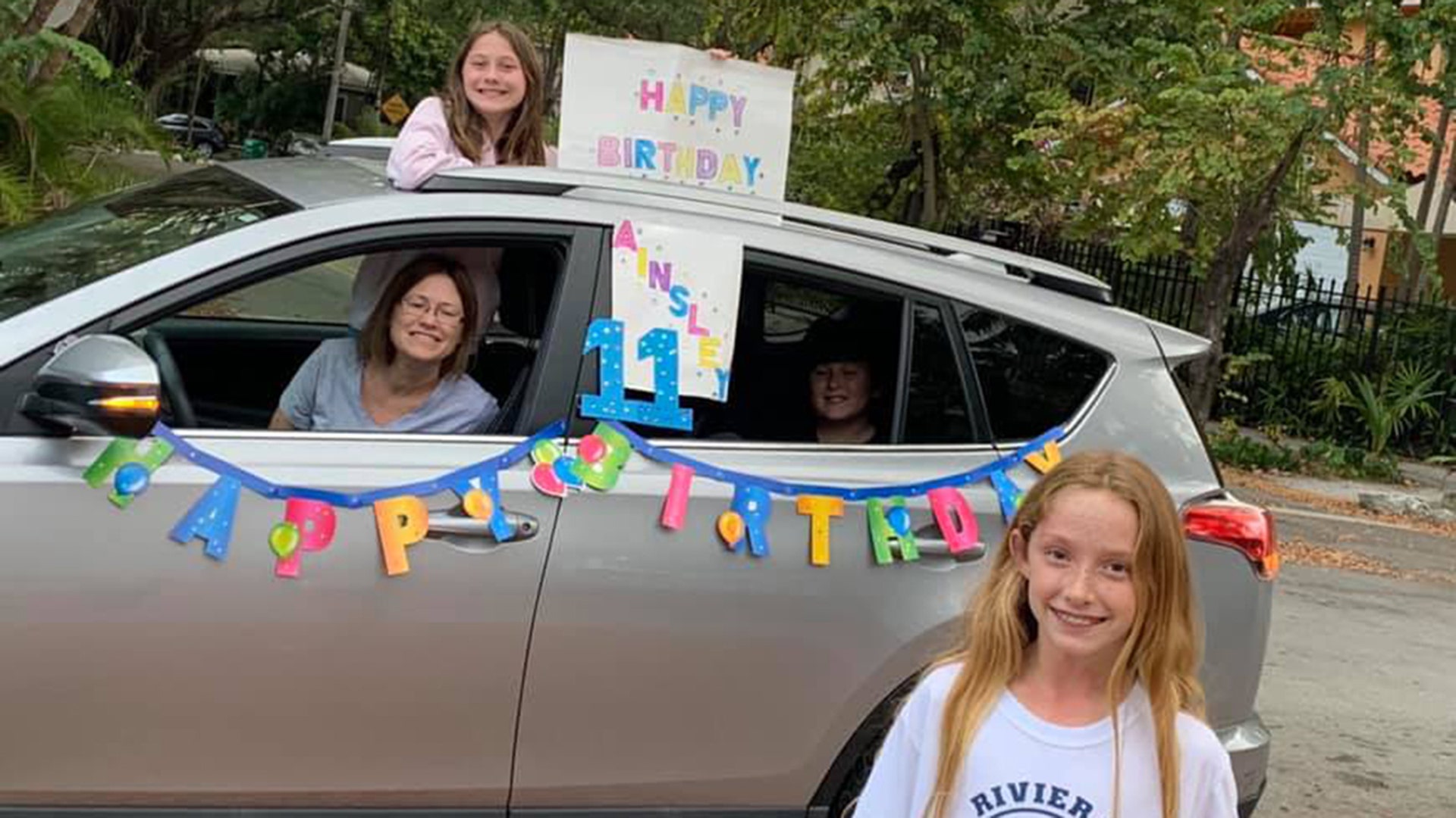 I wanted to share a very sweet photo of my daughter and good friends of ours who surprised her this week with a very special Birthday Drive by. We live in Miami. The Stay At Home has been tough on everyone and especially children but it's moments like this that are very special and brings the best out in everyone. We were at home celebrating her birthday with her friends over video conference when our friends arrived outside to sing her Happy Birthday.