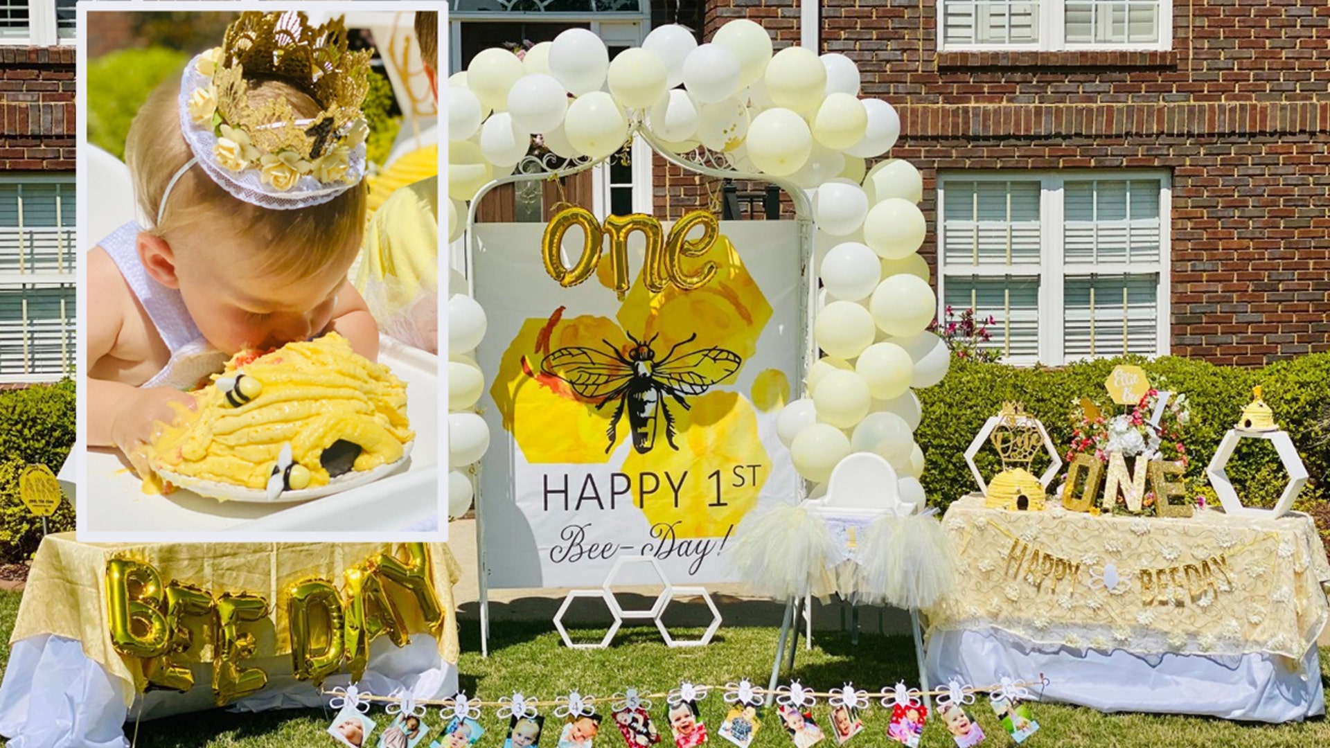 Wanted to share the photos from my daughters first birthday party! We had originally planned to do a big party with 50+ people. Given the circumstances, we did what we could to celebrate. Her party was held on April 4th morning in McCalla, Alabama. Our family members drove up and watched her eat her smash cake from the road, safe in their cars!