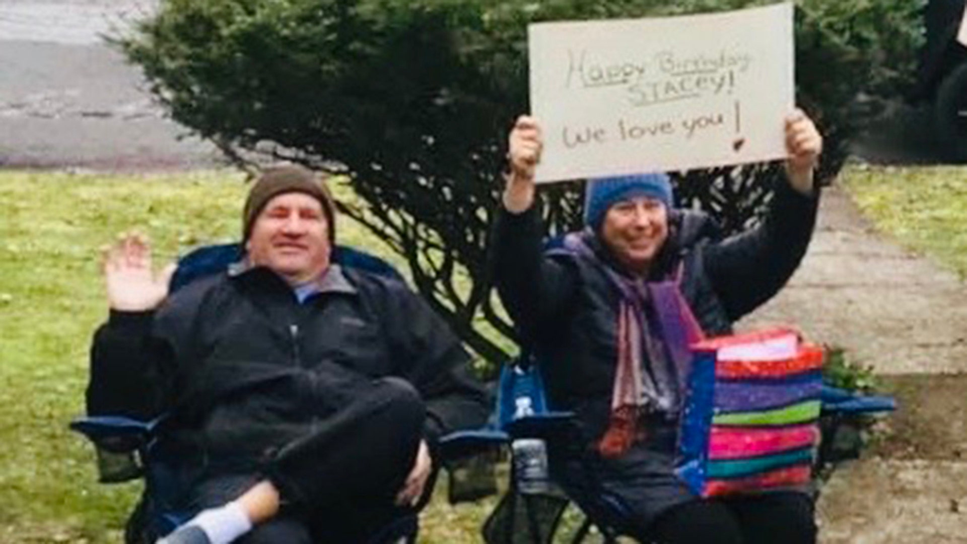 Celebrating our daughter Stacey Komendat’s 31st birthday. She’s looking out the front picture window of her house - on March 31st, in Amherst, NY. Submitted by Mary Jane and Russell Gangloff.