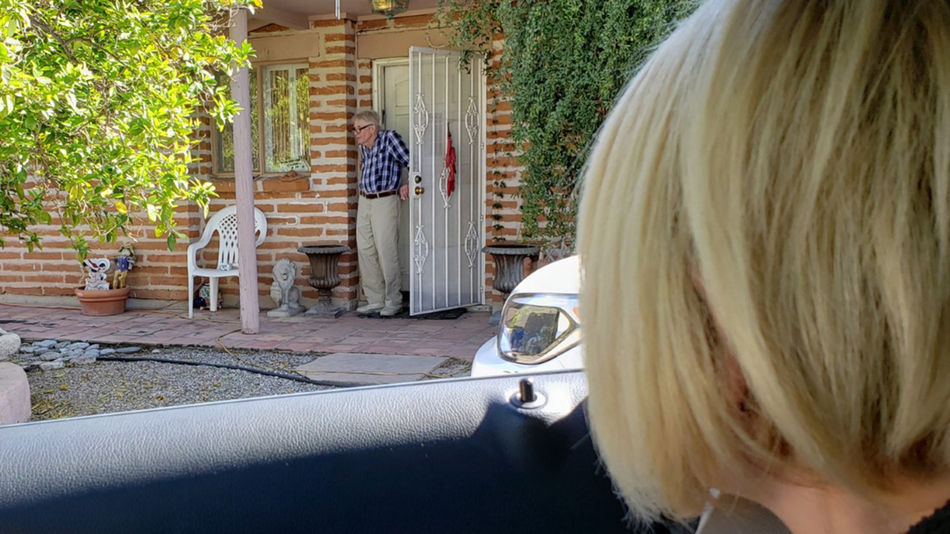 Vincetta Westerbeke (aka Mrs. Mcfeely) delivers groceries and words of love to her 84 year old father Frank in Tucson AZ. They speak several time a day. Vincetta takes him whatever he needs whenever he needs it and leaves it on "the white chair of love." Speedy delivery!!