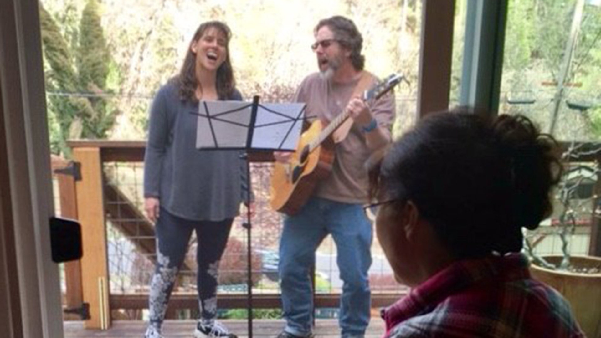 I’m a cancer patient and my husband and I take care of our two moms, 84 and 87. Knowing we’re extremely vulnerable and can’t go out, our pastor and his wife showed up Sunday afternoon to bring church to us through the screen door! #SO BLESSED/SO GRATEFUL!!!