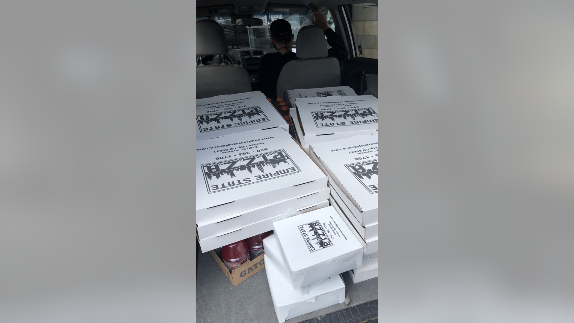Dropped 20 pizzas and a bunch of gatorades to the a hospital in Greeley Colorado. Also had another batch delivered for the evening shift at the hospital! Small effort from our High School Baseball Program for a few of the heroes in our community.