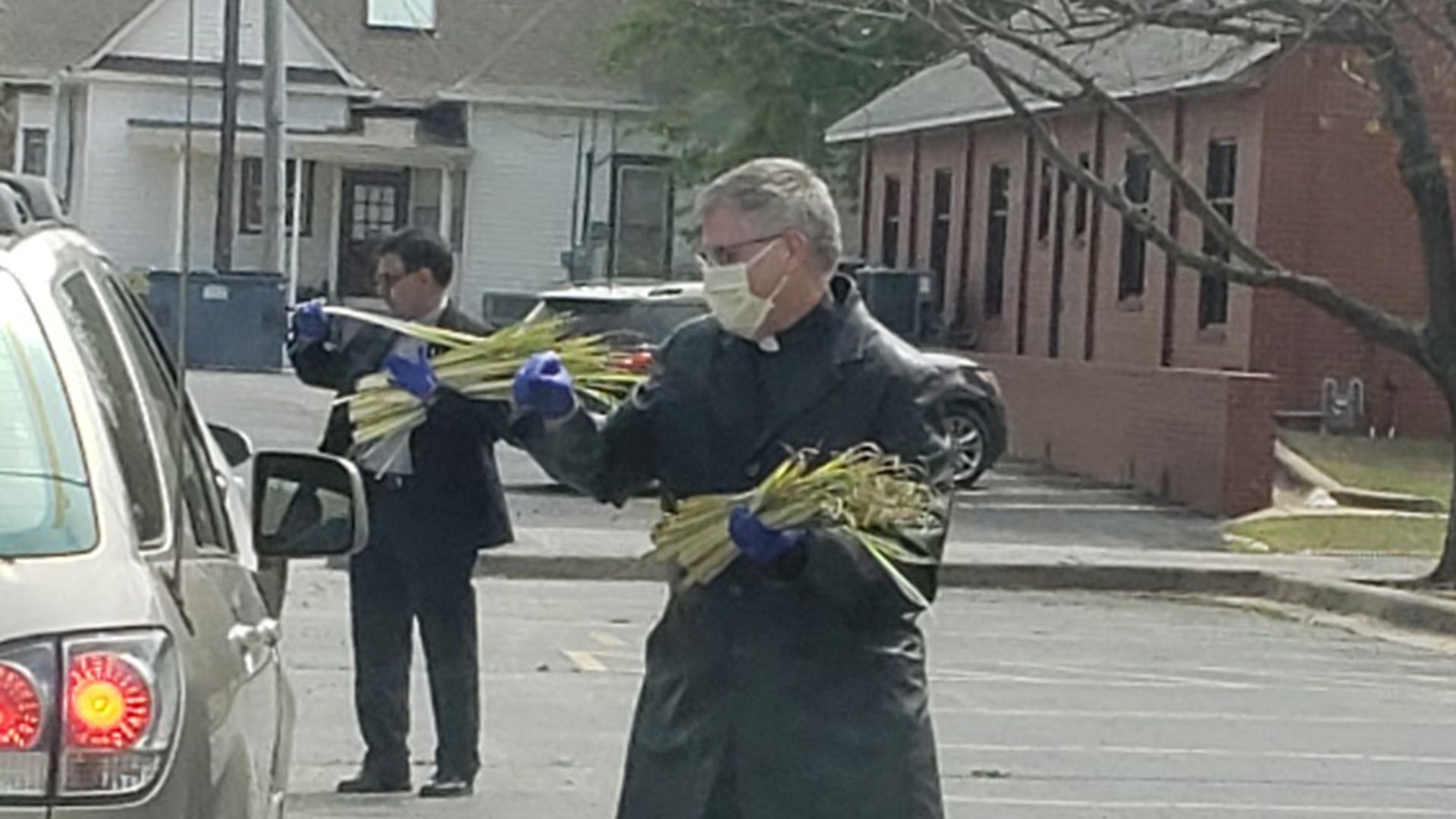 Our priest at St. Mary Church in Ardmore, Oklahoma, has been recording masses to keep his faithful flock connected. Last Wednesday, several parishioners organized a drive by parade as a surprise for our cherished priest. Father Ratterman stood on the sidewalk and greeted his people with waves and smiles. This morning, after he taped Palm Sunday mass, he passed out palms through barely open windows. Past being sad for the missing of our traditional gathering, we focus on Father Ratterman's dedication to his people and his getting the palms to us within the established parameters...so there's a positive!! Happy trails... Steve, Kelly, Lakin, and Rance Howard Ringling, OK