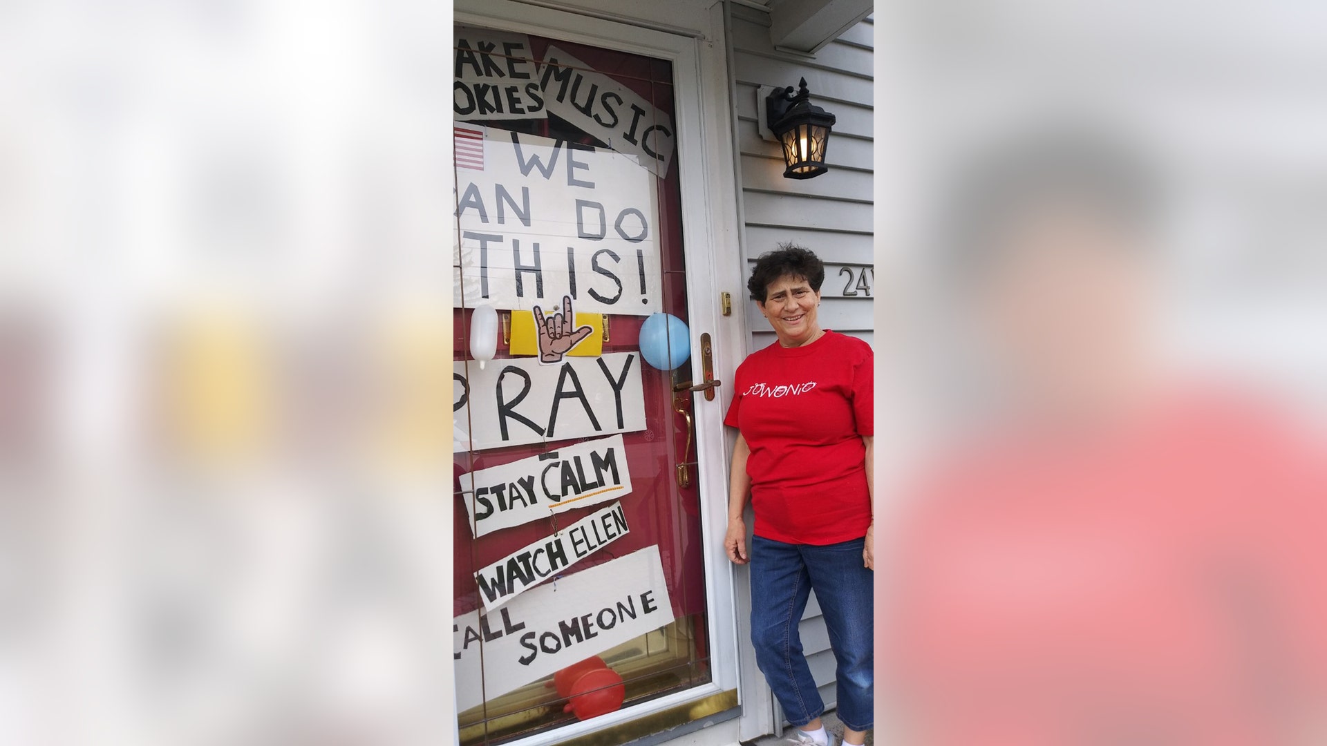 My wife decorated our front door nearly 3 weeks ago and it has been a tremendous inspiration to neighbors and people walking and driving by our home. She has shared the picture with many people, including our children and grandchildren, to help them stay positive about things that you can do during this challenging time in America. Ro has also sent the photo to her cousin in Rome, Italy to support each other with hope. Ro works at the Jowonio Pre-School in Syracuse, a renowned inclusive education program . (www.jowonio.org)