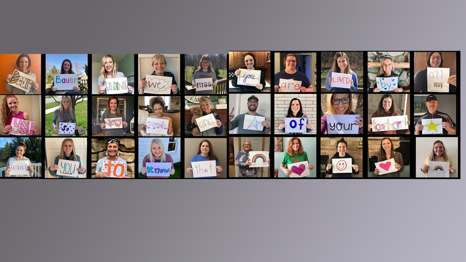 Our teachers at Bauer Elementary School in Hudsonville, MI have been missing their students. In multiple ways they have been working to educate and connect with our students and families since the day we closed school. This is just a small demonstration of their commitment and compassion to Hudsonville families. Josh