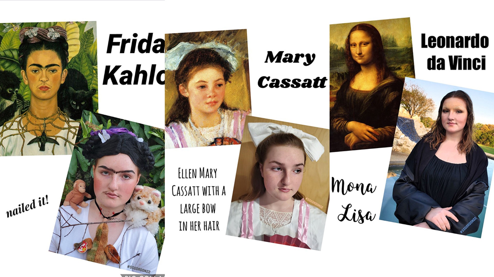 My family has been recreating a famous piece of art every day since the 25th of March. I teach elementary art and I add a little info to each post.. my fb is Stephanie Bookout Gordon I am attaching a few examples just trying to bring a little light to our friends and families, and creating memories too.