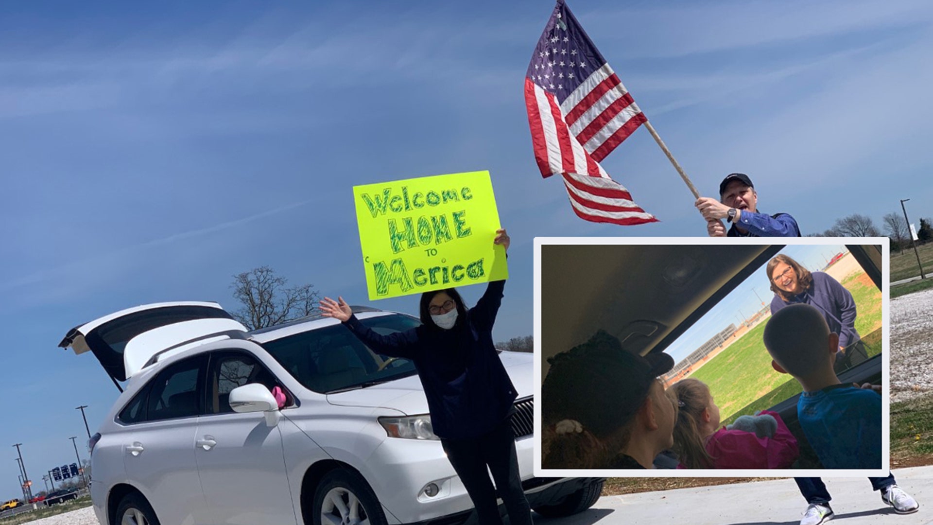 Our daughter, son-in-love, and (3) grandchildren live in W Africa. They were able to fly out with other expats, through Turkey and NYC, arriving home on 3/21. The 4-yo calls the USA "merica". The attached photos were taken by our daughter seeing us on the roadside at the airport exit welcoming them home. They stopped and we spoke through the windows. No hugs... oh, it was hard! Since then, with them self-quarantined and us practicing social distancing and staying at home, we so look forward to the first hugs when we're finally confident all is safe. Hopefully Easter! --