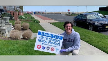 College freshman selling 'thank you' lawn signs to help feed front-line workers during COVID-19