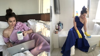 New York woman wears different gowns each day while working from home during pandemic
