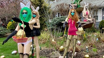 NJ man resurrects risqué Easter bunny lawn display