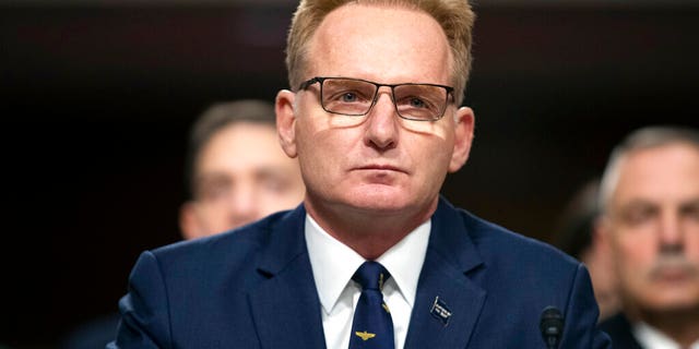 FILE - In this Dec. 3, 2019, file photo, acting Navy Secretary Thomas Modly testifies during a hearing of the Senate Armed Services Committee about about ongoing reports of substandard housing conditions in Washington, on Capitol Hill. (AP Photo/Alex Brandon, File)