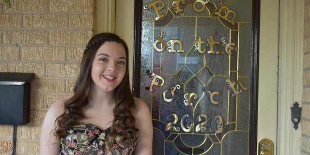 Grayson Chapman, pictured, at her "prom on the porch" party.