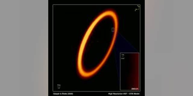 This video simulates what astronomers, studying Hubble Space Telescope observations, consider evidence for the first-ever detection of the aftermath of a titanic planetary collision in another star system. The color-tinted Hubble image on the left is of a vast ring of icy debris encircling the star Fomalhaut, located 25 light-years away. The animated diagram on the right is a simulation of the expanding and fading cloud, based on Hubble observations taken over a period of several years. CREDIT NASA, ESA, and A. Gáspár and G. Rieke (University of Arizona)