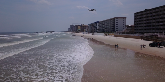 One of the drones owned by the Volusia County Sheriff's Office hovering over Daytona Beach in Florida (Chris Pontius, Fox News).