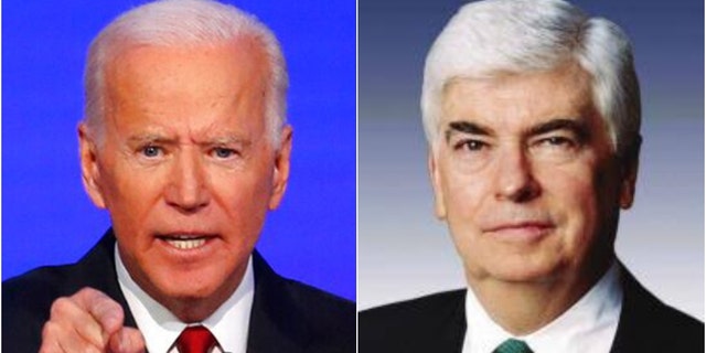 The presidential campaign of Joe Biden, left, has announced that a panel to recommend Biden's running mate will include former U.S. Sen. Chris Dodd, D-Conn., a former chairman of the Senate Banking Committee and ex-lobbyist for Hollywood movie studios.