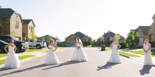 A group of women in Texas recently rocked their wedding dresses once again for a socially-distanced photo shoot to lift spirits during the ongoing COVID-19 outbreak.