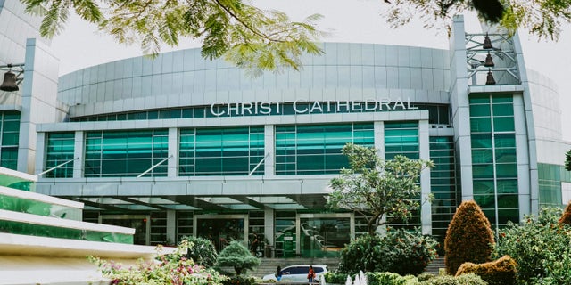 Before Christ Cathedral was burned down Monday.