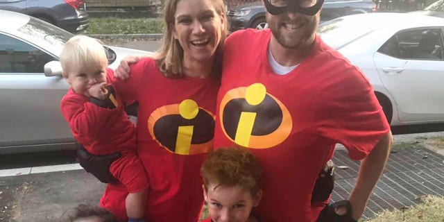 This undated image posted on Maeve Kennedy Townsend McKean's Facebook account shows her with her family, including her son Gideon Joseph Kennedy McKean, bottom right. Authorities were searching for the daughter and a grandson of former Maryland Lt. Gov. Kathleen Kennedy Townsend on Friday, April 3, 2020, after a canoe they were paddling in the Chesapeake Bay didn’t return to shore. (Twitter via AP)