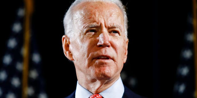 FILE - In this March 12, 2020, file photo, Democratic presidential candidate former Vice President Joe Biden speaks in Wilmington, Del. Biden has won the Alaska Democrats' party-run presidential primary, defeating Sen. Bernie Sanders on Saturday, April 11, days after Sanders suspended his campaign. (AP Photo/Matt Rourke, File)