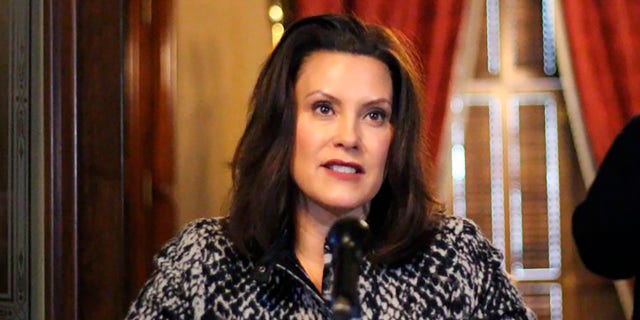 Michigan Gov. Gretchen Whitmer speaks in Lansing, Mich., April 13, 2020. (Associated Press)