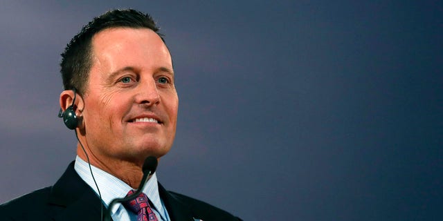 In this Friday, Jan. 24, 2020, file photo, then-Presiden Trump's envoy for the Kosovo-Serbia dialogue, Ambassador Richard Grenell, during a press conference after their meeting, in Belgrade, Serbia. (AP Photo/Darko Vojinovic, file)