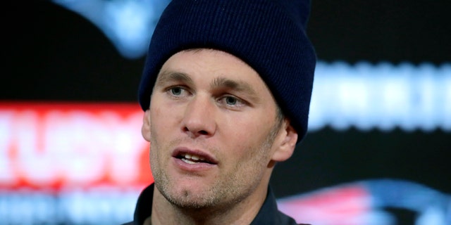 New England Patriots quarterback Tom Brady speaks to the media following an NFL wild-card playoff football game against the Tennessee Titans in Foxborough, Mass in January. . (AP Photo/Charles Krupa, File)