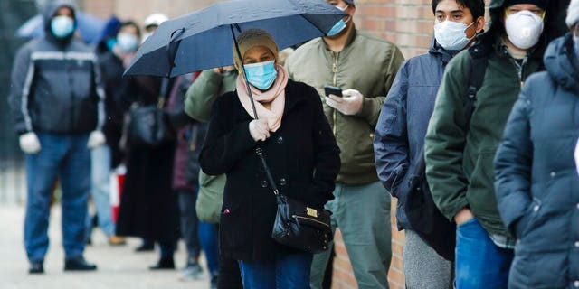 gardening People line up at Gotham Health East New York, a COVID-19 testing center April 23, in the Brooklyn borough of New York.