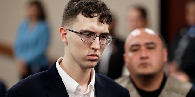 El Paso Walmart mass shooter Patrick Crusius is arraigned in the 409th state District Court in El Paso, Texas, with Judge Sam Medrano presiding last October. (Mark Lambie/The El Paso Times via AP, Pool)